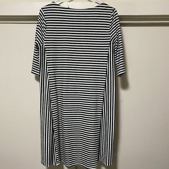Peyton & Parker 1/2 sleeve navy & white stripe dress, size M - Picture 5 of 8